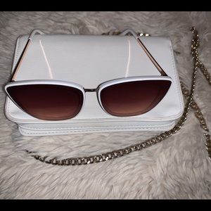 White and gold sunglasses
